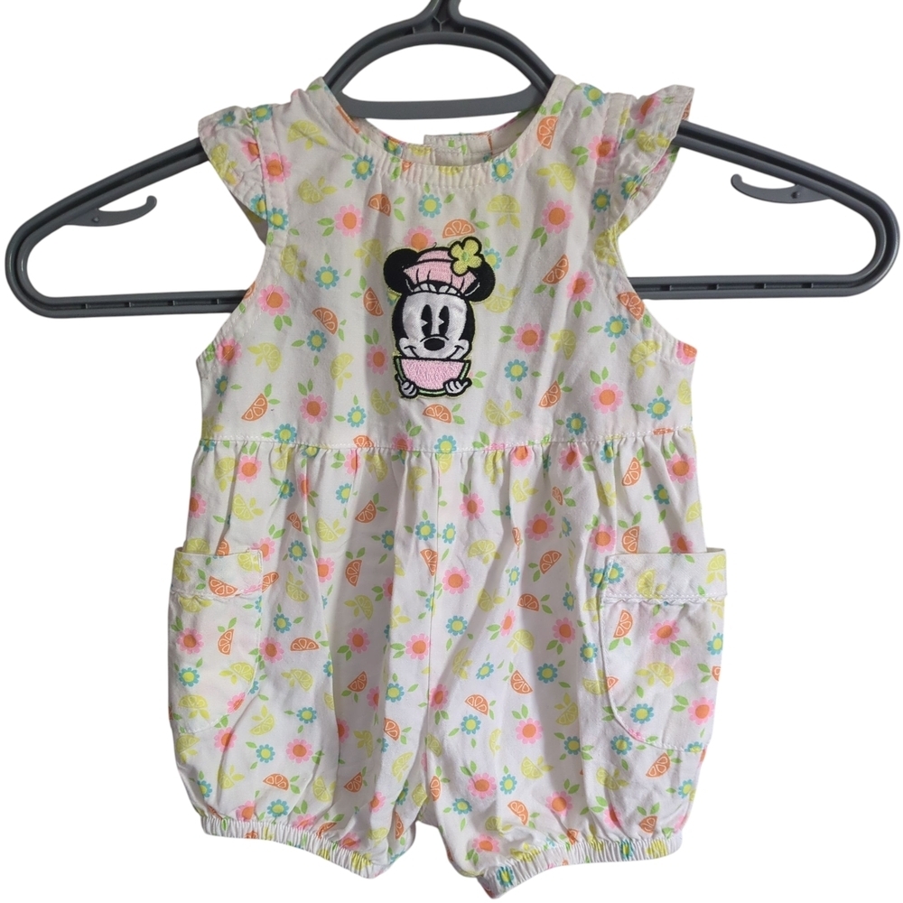 Baby Mickey Vintage 90's Floral Print Romper Size 3-6 Months Disney